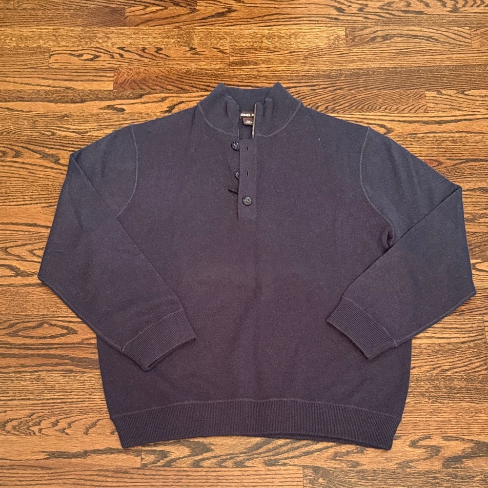 Michael Kors men’s 1/4 zip sweater plus buttons, size XXL wool cashmere blend